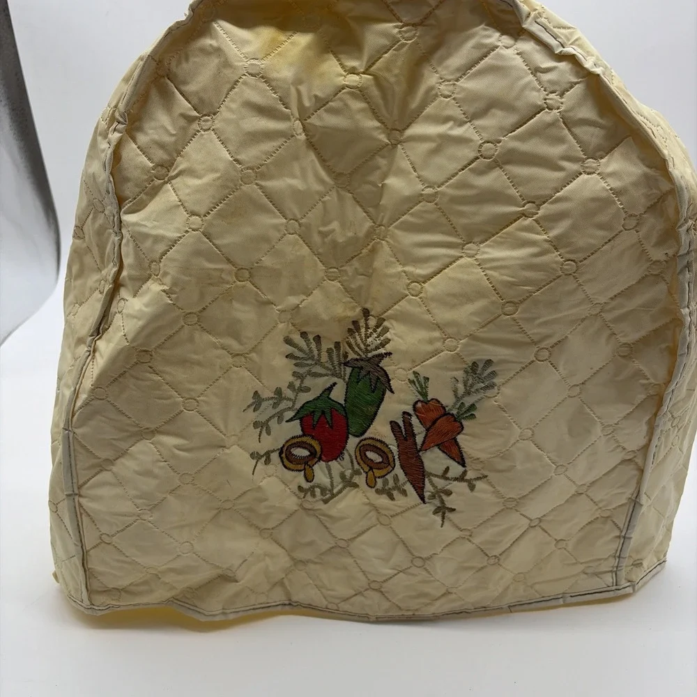 Vintage Quilted Appliance Blender Dust Cover Vegtable  Farm Print‎ 13x 14